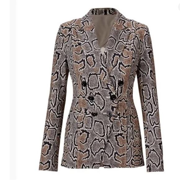 Cabi Double Breasted Python Blazer Size 6 - Picture 6 of 15